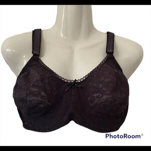 Bali Black Stretch Lace Underwire Bra Sz 40C